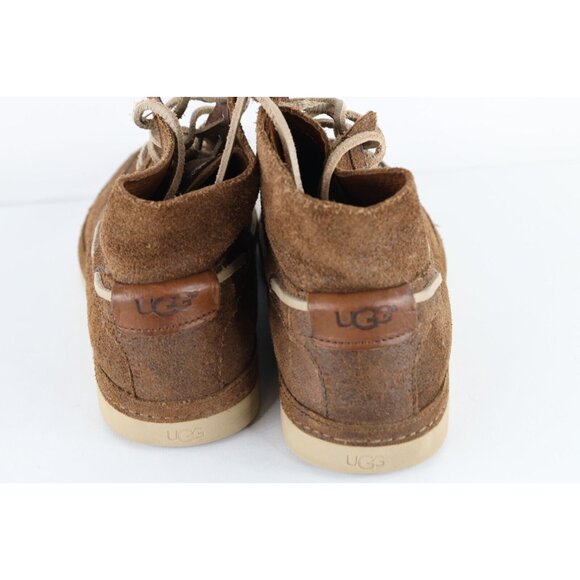 Ugg Boots Mens Size 14 Spell Out Vibram Suede Leather Ankle Chukkas Boots Brown main image 11